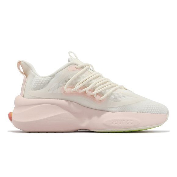 NEW adidas AlphaBoost V1 Off White Wonder  Lucid Lemon Women Running Shoe Size 7 - Picture 5 of 7